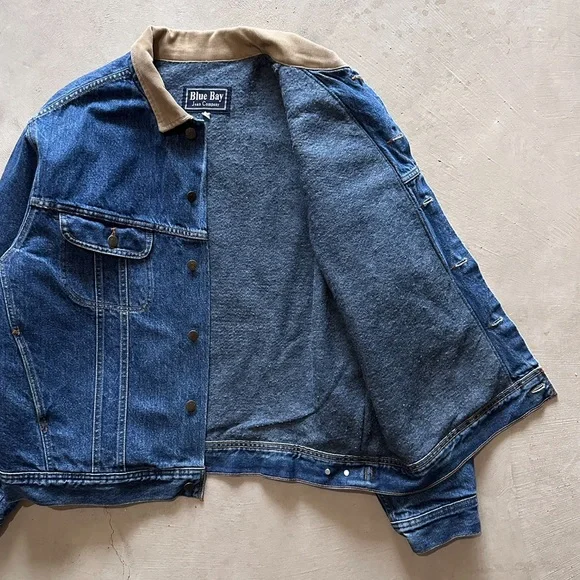 vintage blue jay blanket denim jacket - Picture 2 of 6